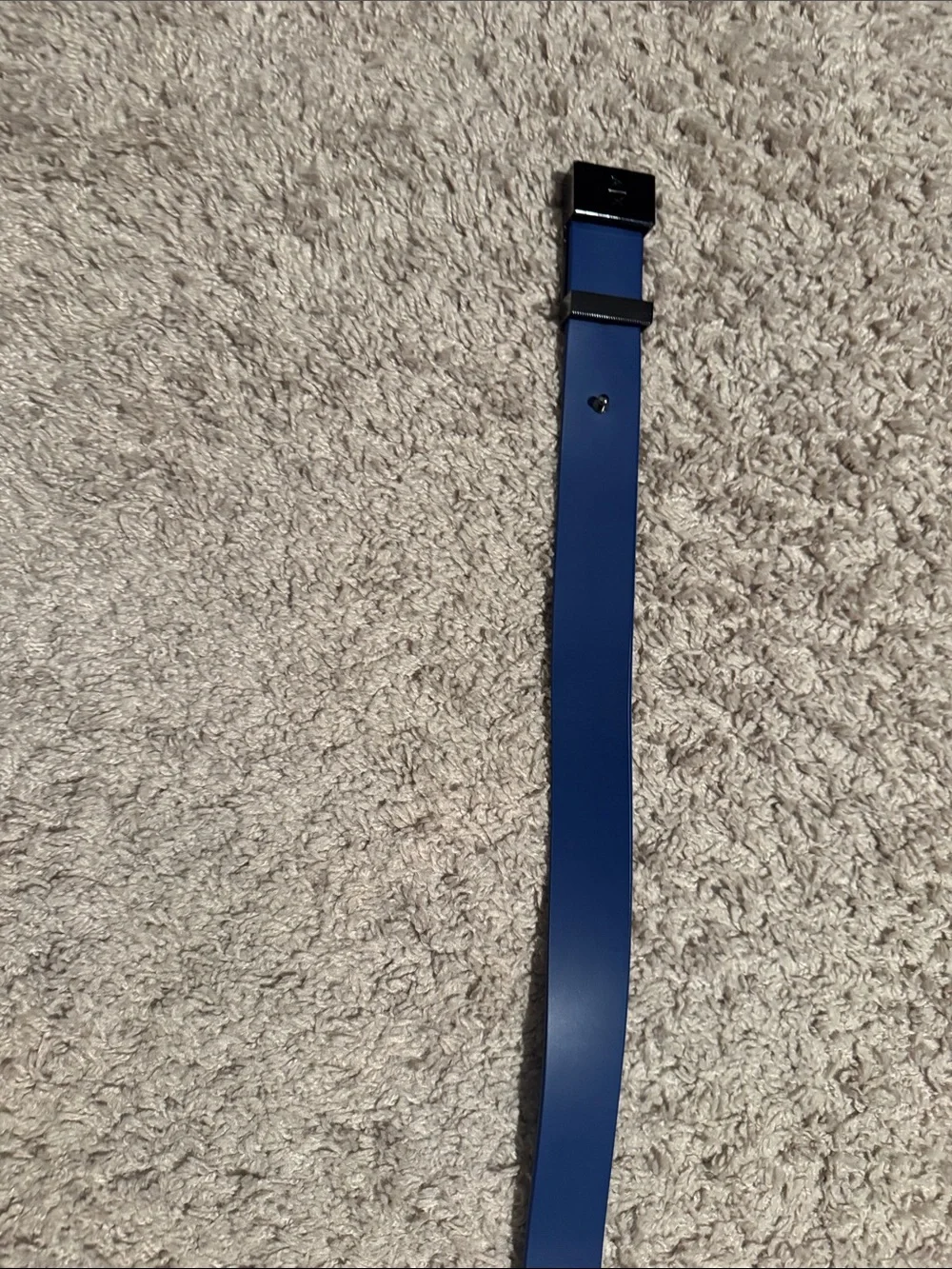Armani Exchange Blue Strap Belt with Black Buckle